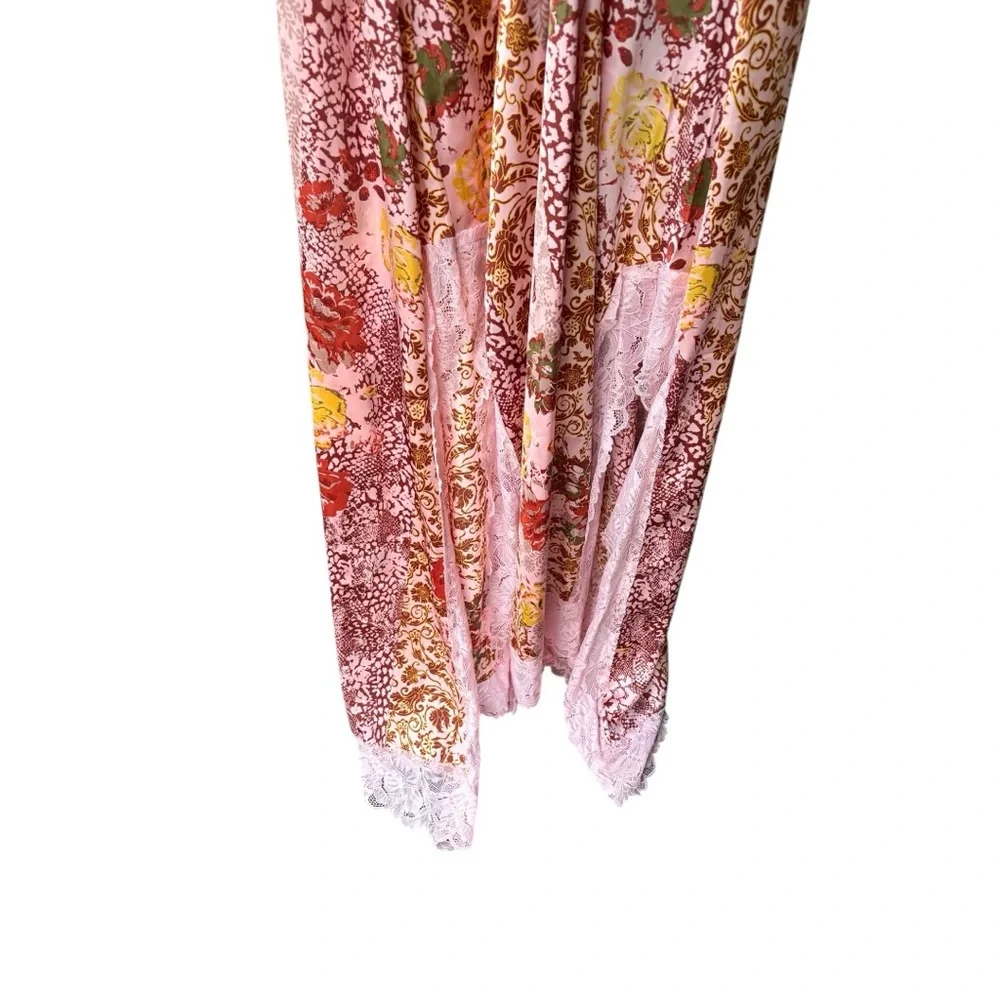 Free People Women's Pink Combo Sleeveless Right Now Midi Slip Dress I Size: XL - Picture 8 of 10